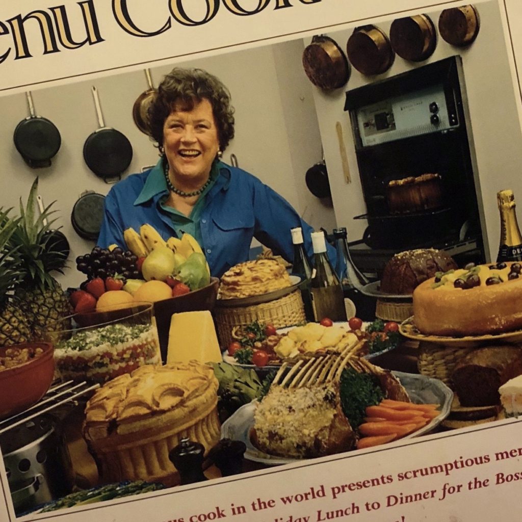 Julia Child on cover of Menu Cookbook