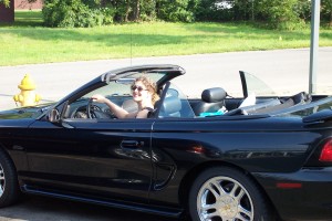 Valerie in 1998 Ford Mustang convertible