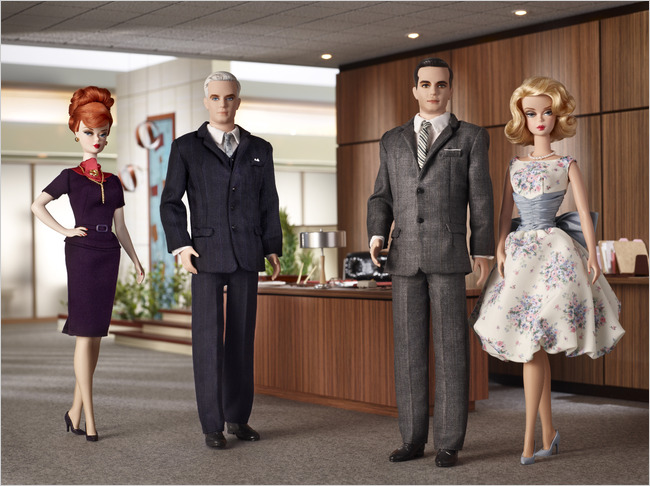 Barbie Dolls as characters from Mad Men AMC televsion show