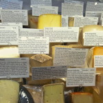 Cheeses in the counter at the Bedford Cheese Shop
