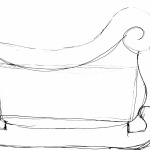 Preliminary, rough sketch of the side of what will become Santa's Sleigh Gingerbread centerpiece or Advent Calendar.