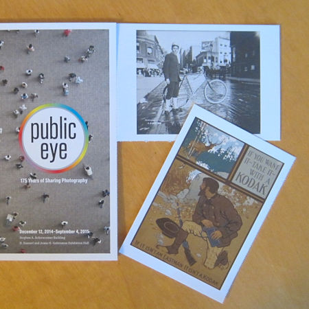 NYPL Public Eye photography brochure with postcards 